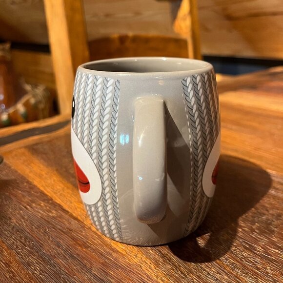 Gray Sock Monkey Face Coffee Mug Cup Double Handle Gift Teacher 16oz Collectable - Picture 3 of 5